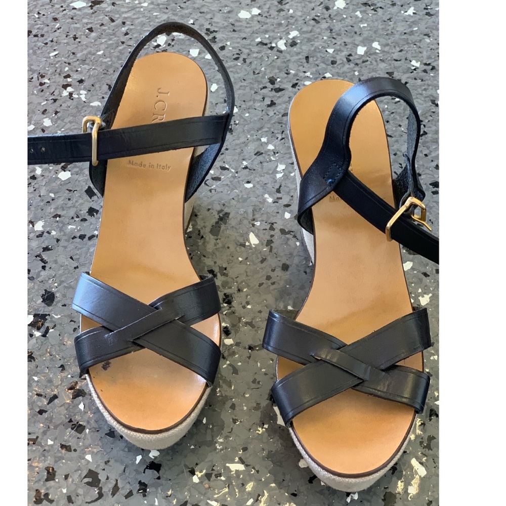 J.Crew Navy Platform Sandals sz 7